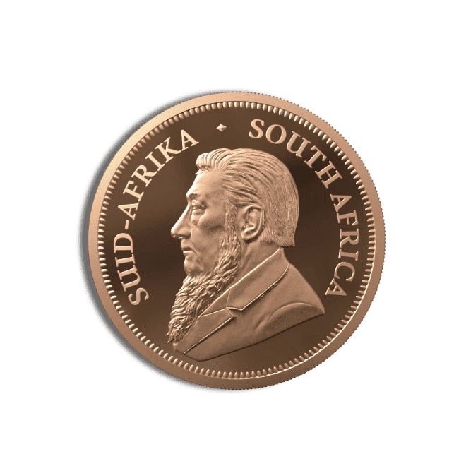 1 oz South African Gold Krugerrand - .9167 Fine Gold Coin Featuring Paul Kruger and Springbok Antelope